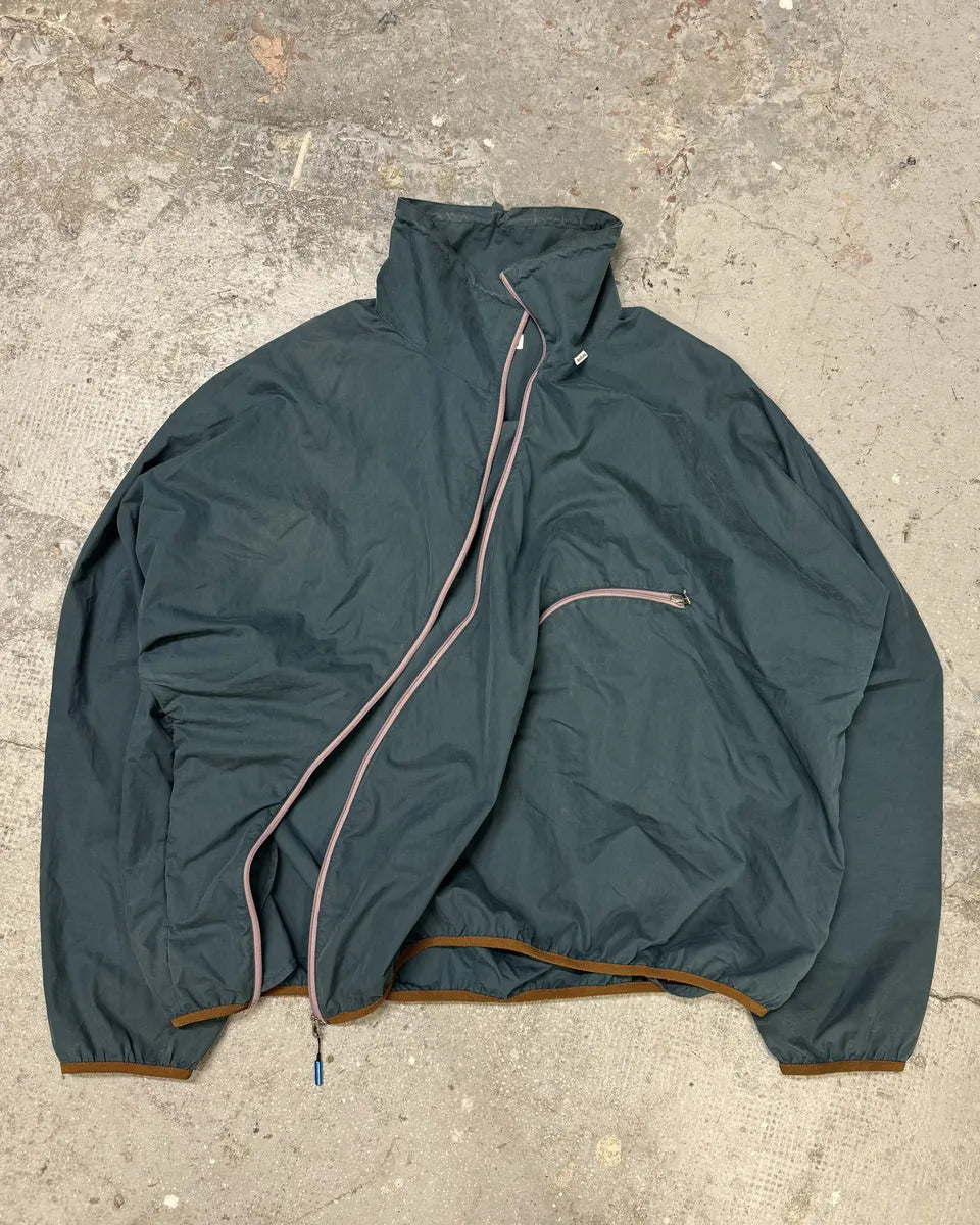 Acne Studios Ophar Asymmetrical Blue Windbreaker Jacket QVZmJVD 1