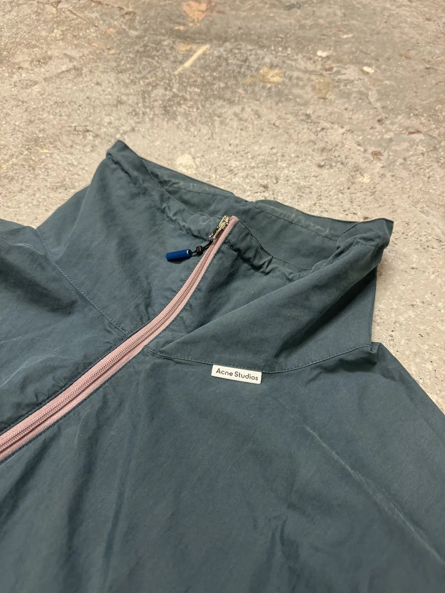 Acne Studios Ophar Asymmetrical Blue Windbreaker Jacket QVZmJVD 10