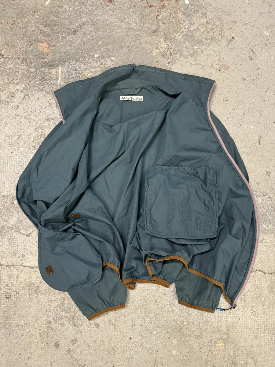 Acne Studios Ophar Asymmetrical Blue Windbreaker Jacket QVZmJVD 3