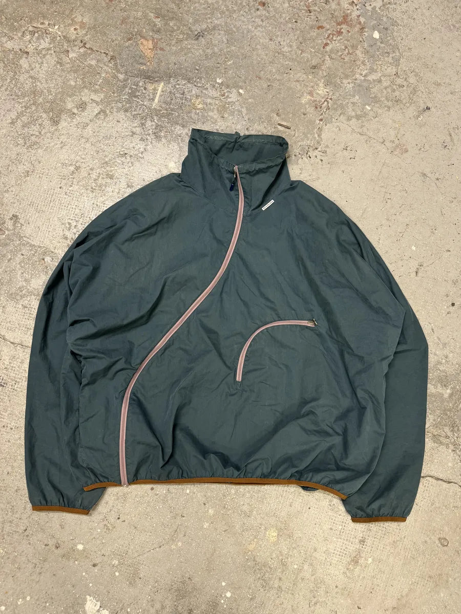 Acne Studios Ophar Asymmetrical Blue Windbreaker Jacket QVZmJVD 4