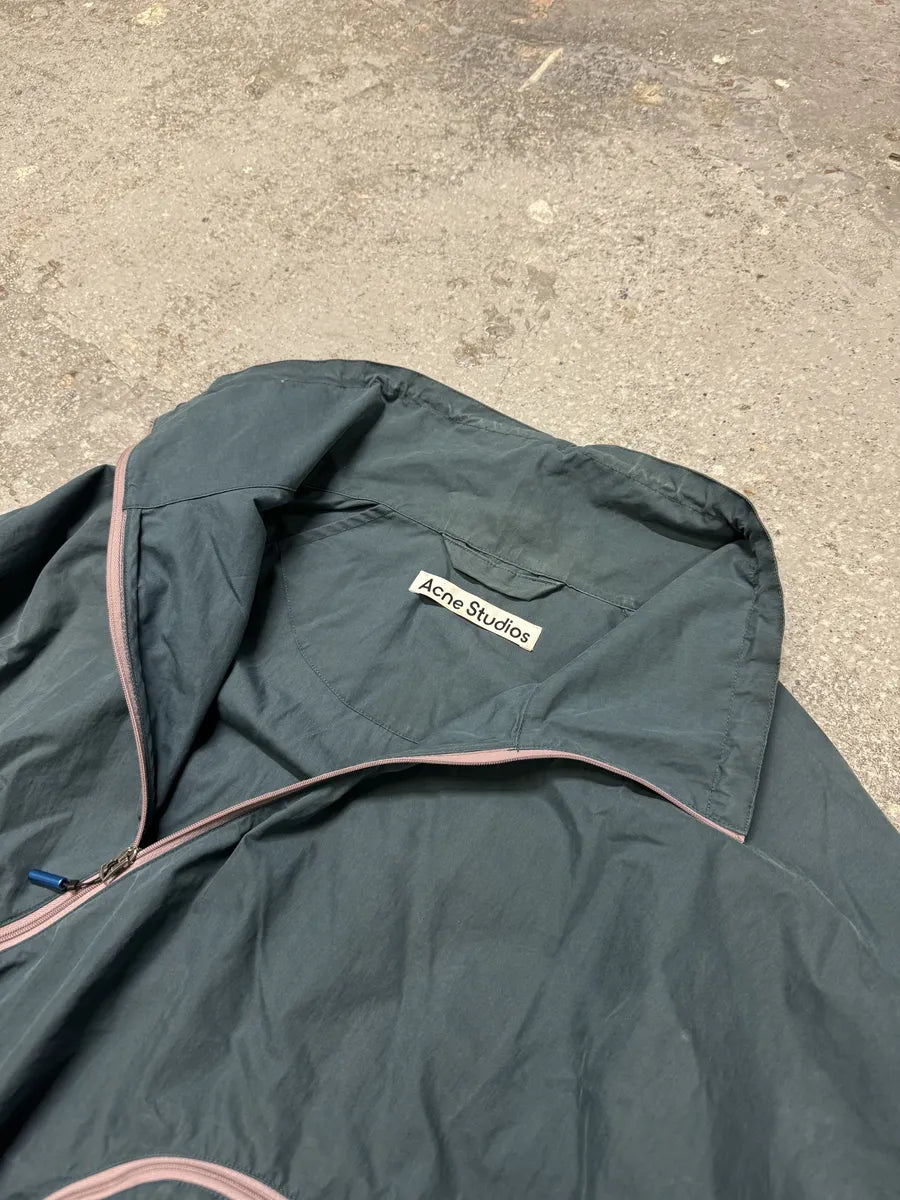 Acne Studios Ophar Asymmetrical Blue Windbreaker Jacket QVZmJVD 8