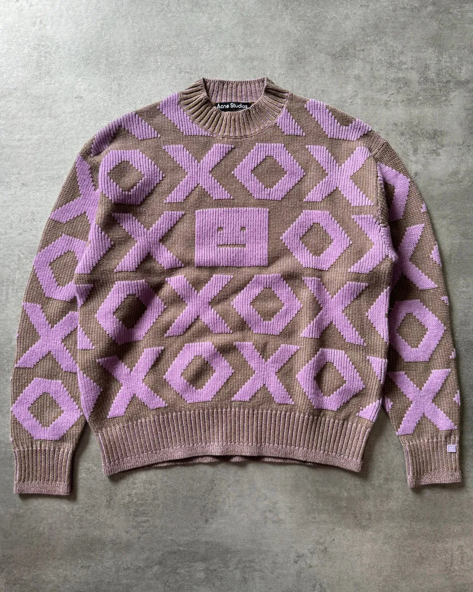 Acne Studios Pink Intarsia Wool Logo Sweater CPKvOQn 2