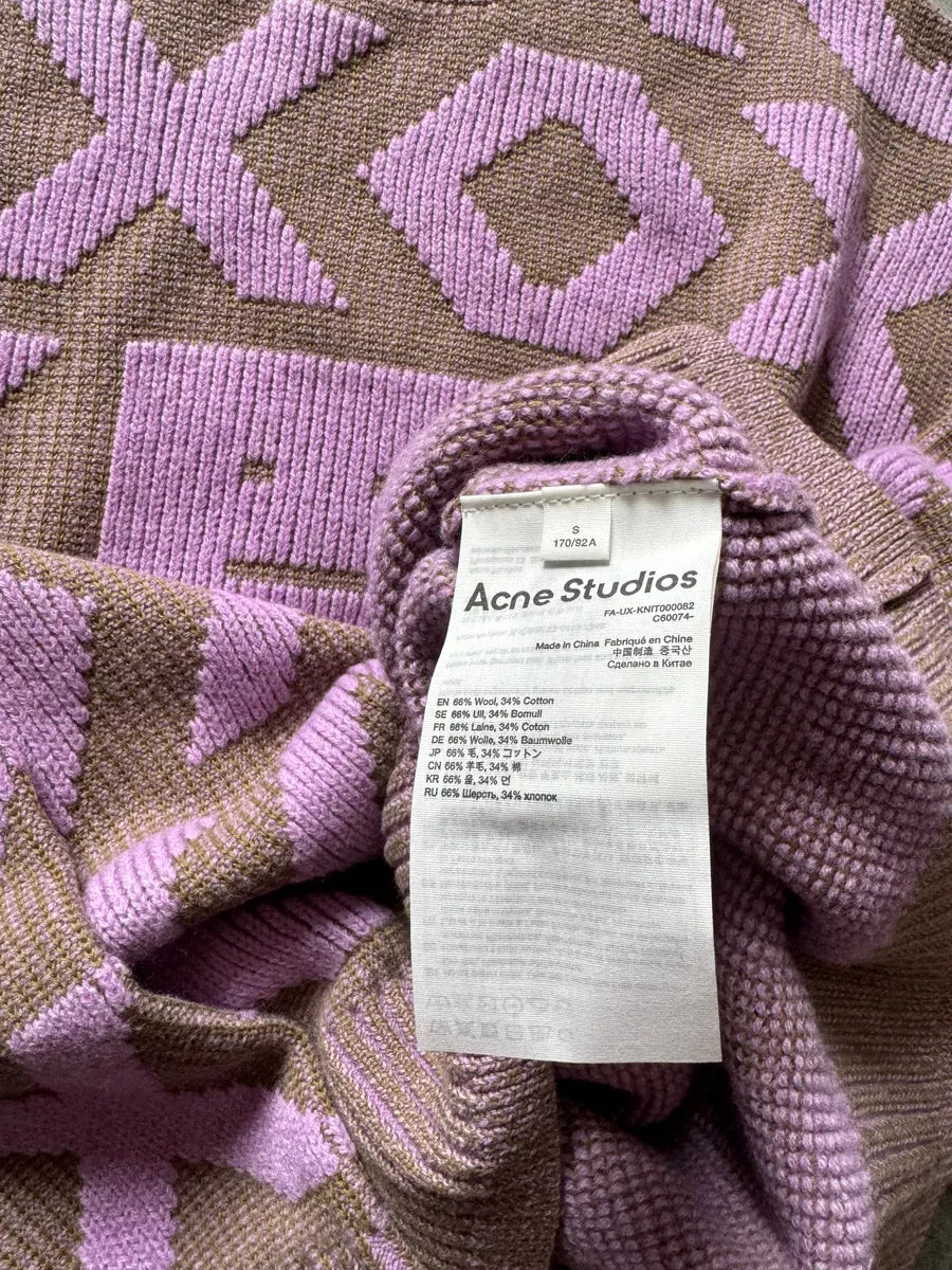 Acne Studios Pink Intarsia Wool Logo Sweater CPKvOQn 8