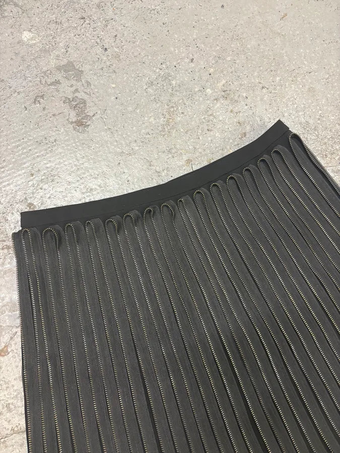 Acne Studios Punk Multi Zips Wavy Relief Black Skirt XHYUCKZ 5