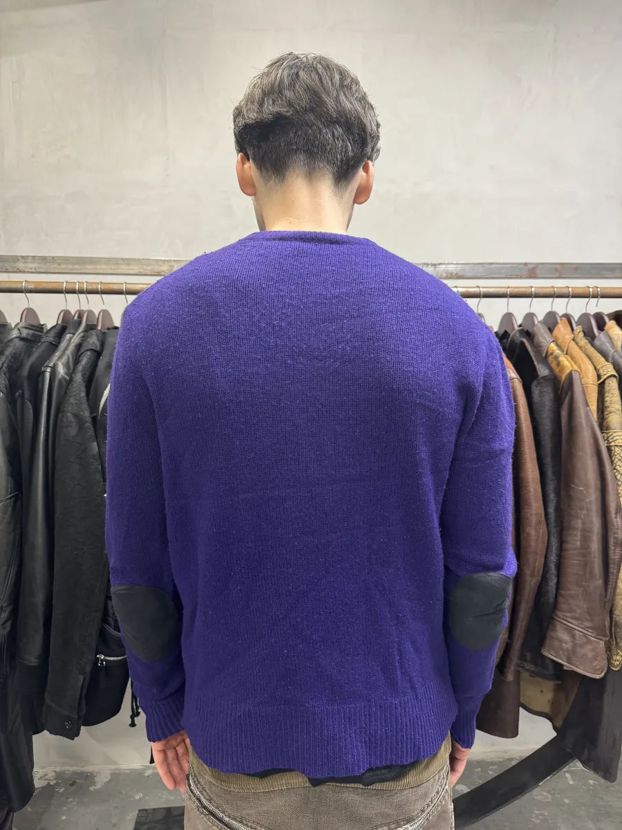 Acne Studios Purple Wool & Cashmere Patches Sweater bhswPgP 1