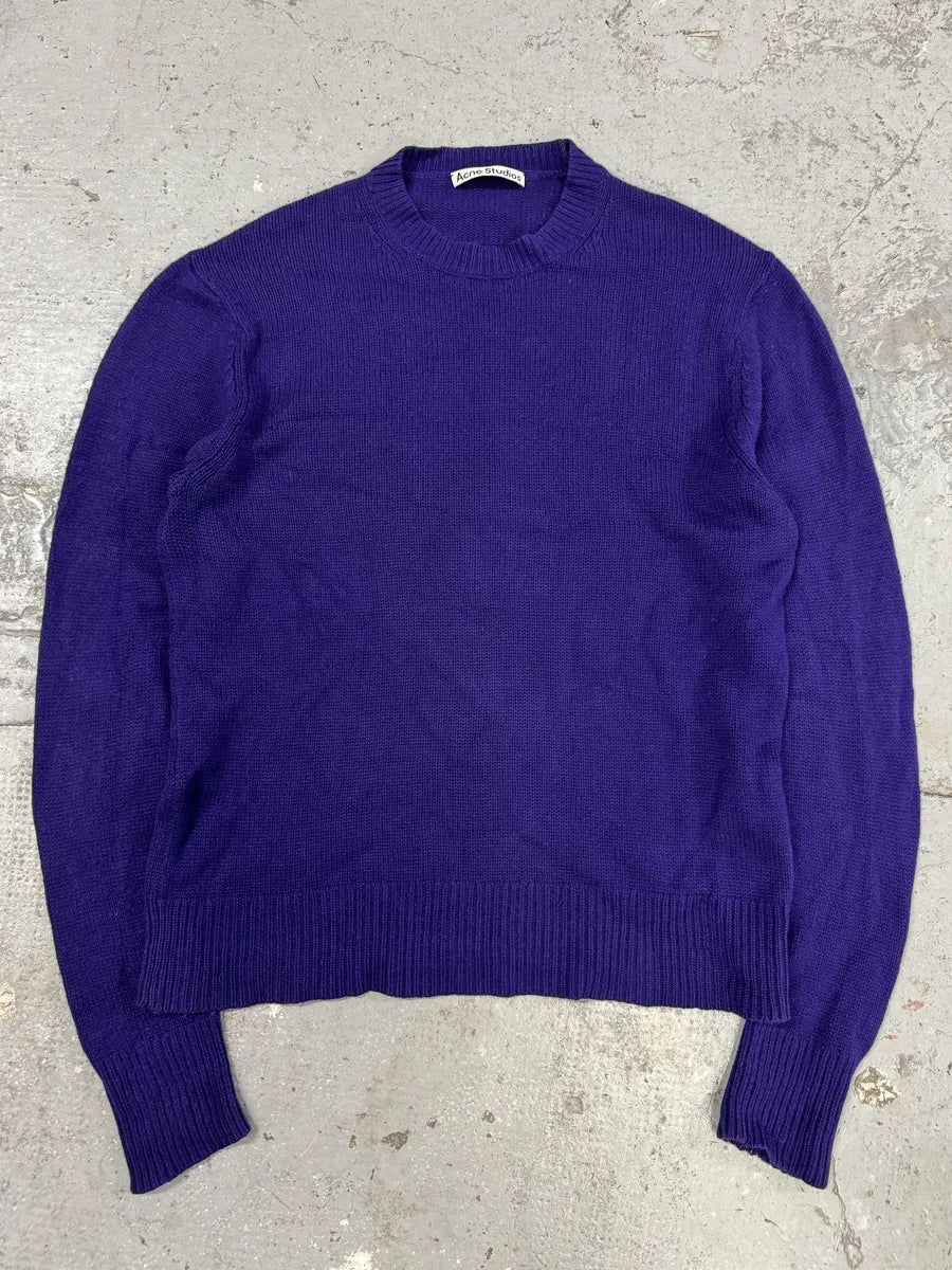 Acne Studios Purple Wool & Cashmere Patches Sweater bhswPgP 2