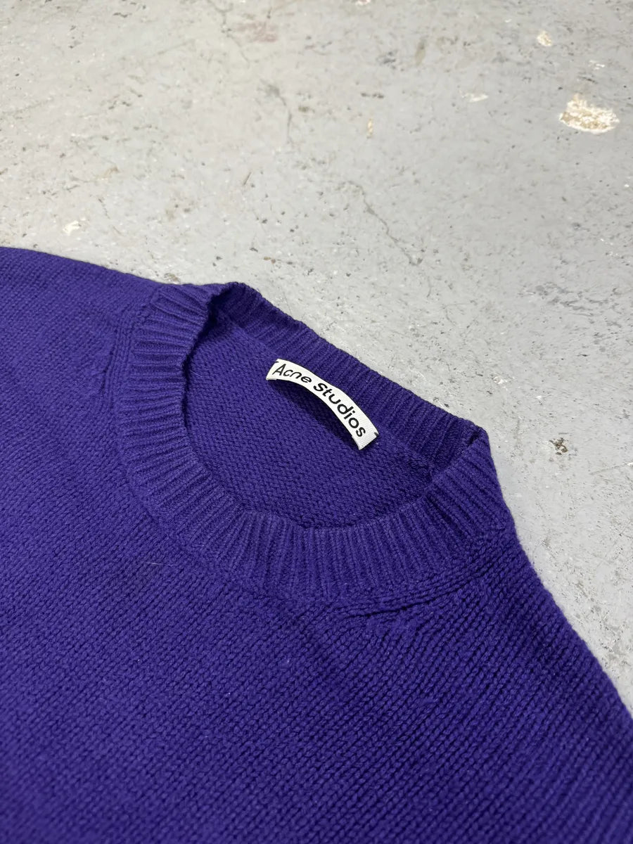 Acne Studios Purple Wool & Cashmere Patches Sweater bhswPgP 5