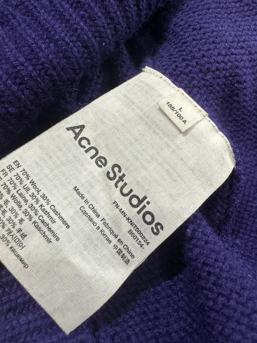 Acne Studios Purple Wool & Cashmere Patches Sweater bhswPgP 7