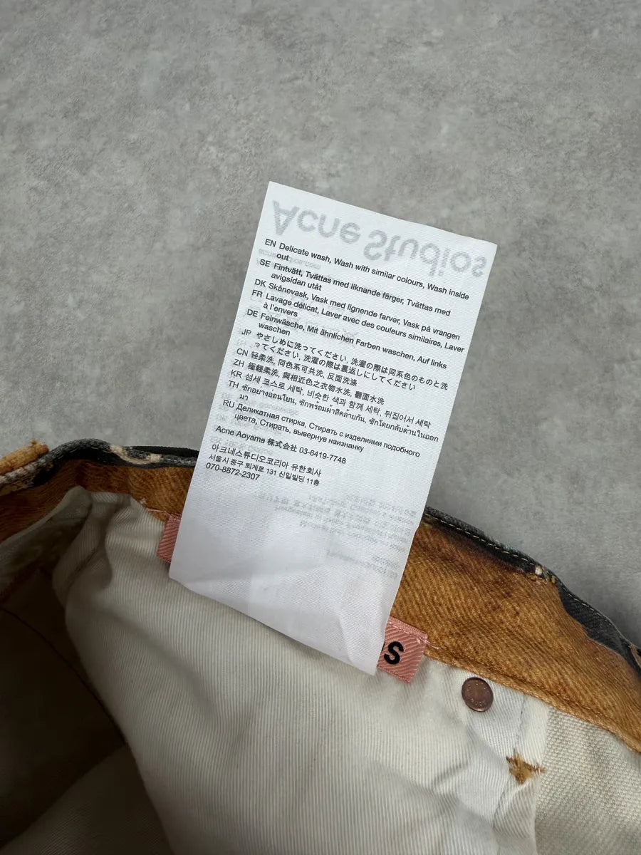 Acne Studios Trompe L’oeil Belts Orange Curved Print Pants YpqxaYc 7