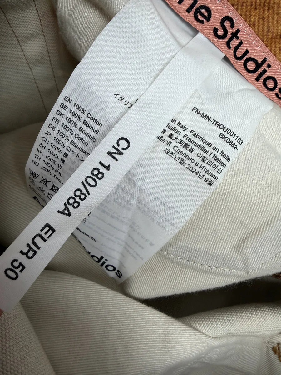 Acne Studios Trompe L’oeil Belts Orange Curved Print Pants YpqxaYc 8