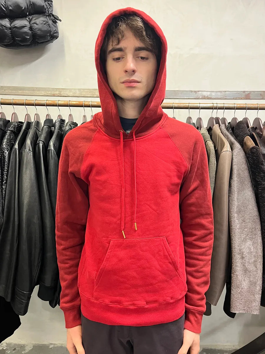Acne Studios Two Tone Raglan Red Hoodie OHkkACI 1