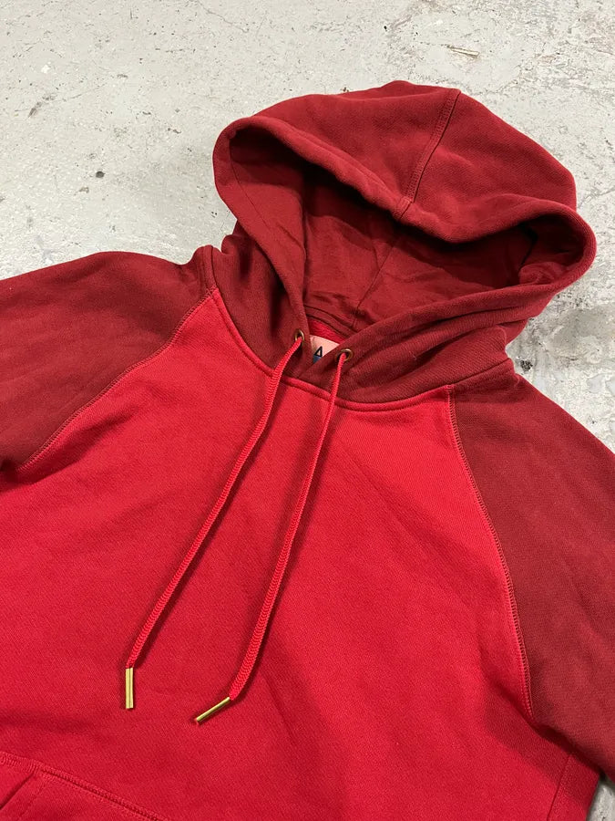Acne Studios Two Tone Raglan Red Hoodie OHkkACI 4