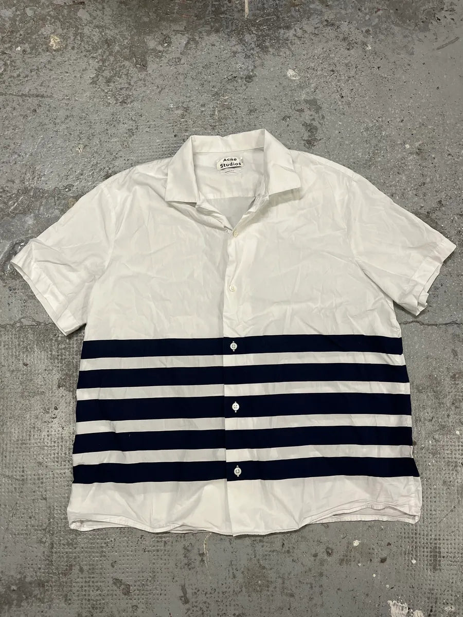Acne Studios White & Navy Striped Shirt MnGQgqg 0