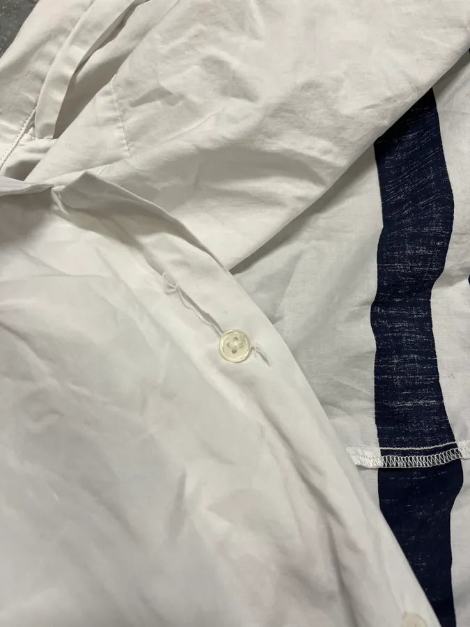 Acne Studios White & Navy Striped Shirt MnGQgqg 10
