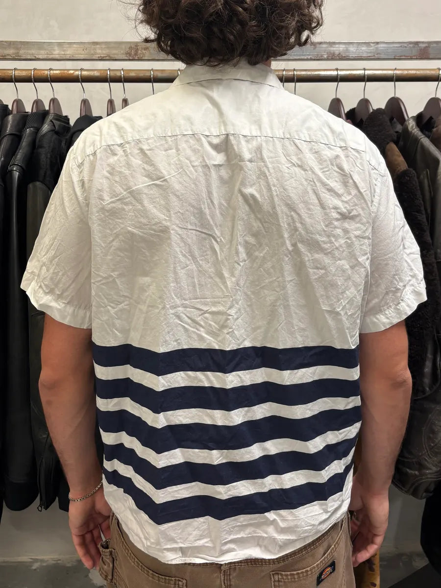 Acne Studios White & Navy Striped Shirt MnGQgqg 2