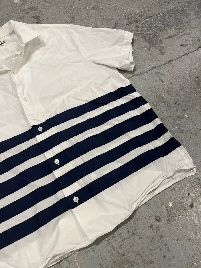 Acne Studios White & Navy Striped Shirt MnGQgqg 4