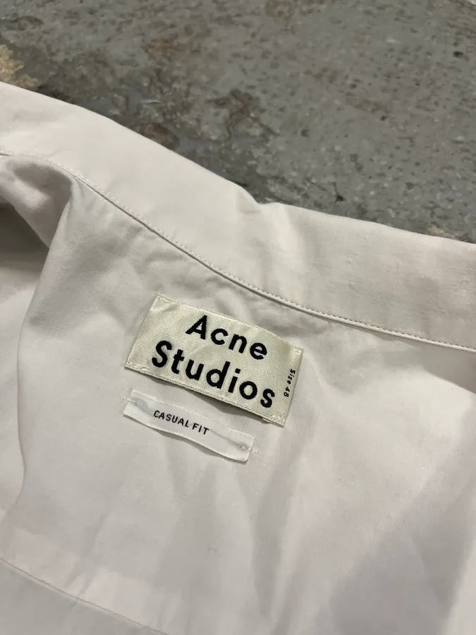 Acne Studios White & Navy Striped Shirt MnGQgqg 8