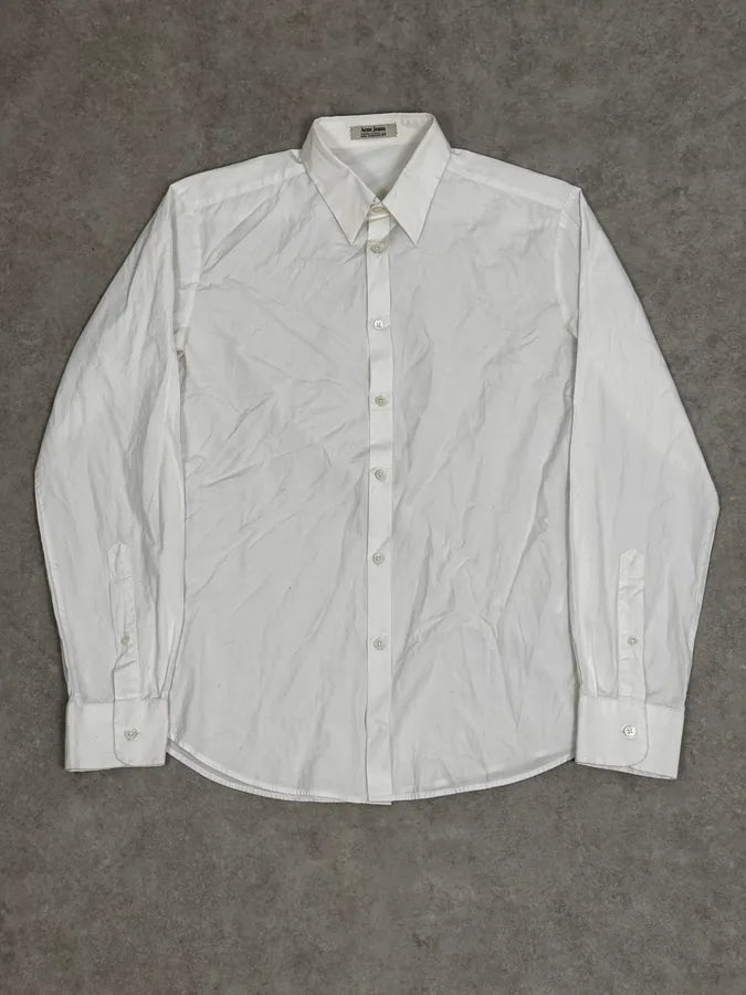SS2008 Acne Studios White Minimalist Classy Shirt wlkLiyd 0