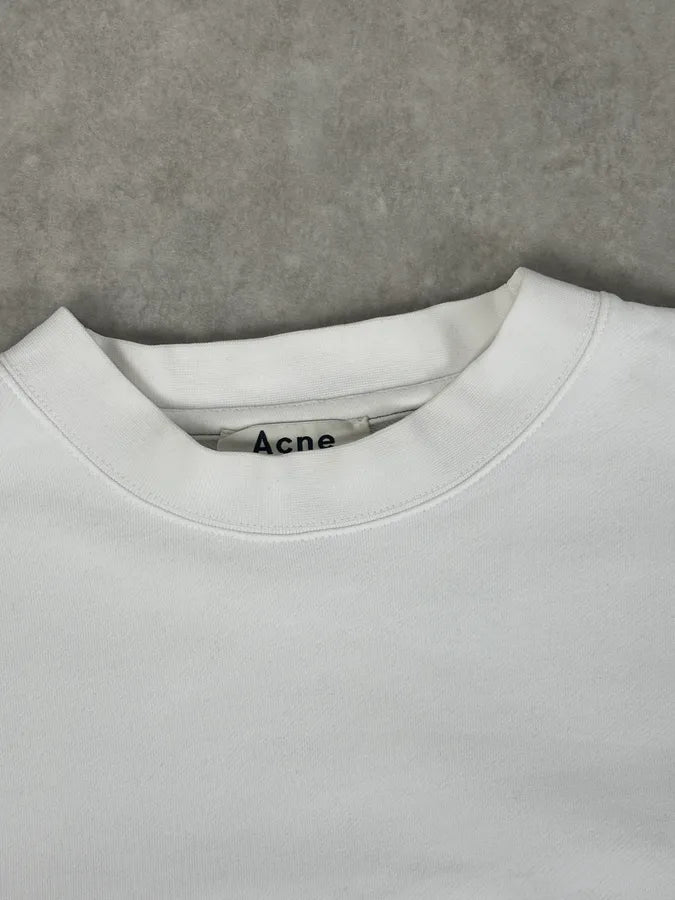 SS2018 Acne Studios White Cozy Crewneck Sweater oBsRvWt 3