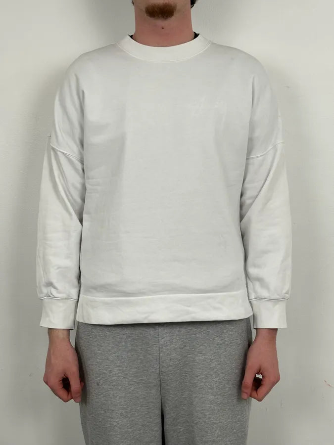 SS2018 Acne Studios White Cozy Crewneck Sweater oBsRvWt 1