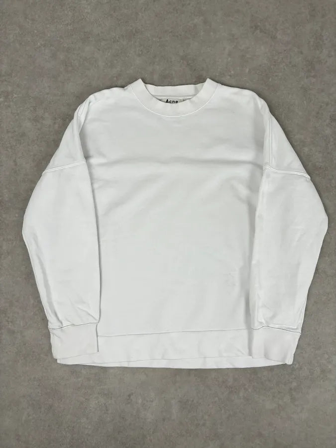 SS2018 Acne Studios White Cozy Crewneck Sweater oBsRvWt 0