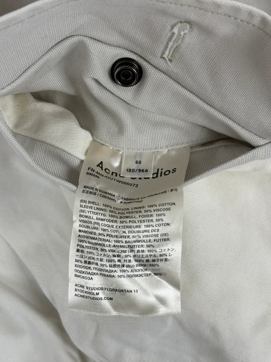 Acne Studios White Creamy Worker Buttoned Jacket CsMcdLb 8