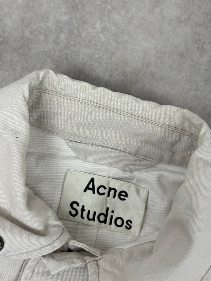 Acne Studios White Creamy Worker Buttoned Jacket CsMcdLb 4