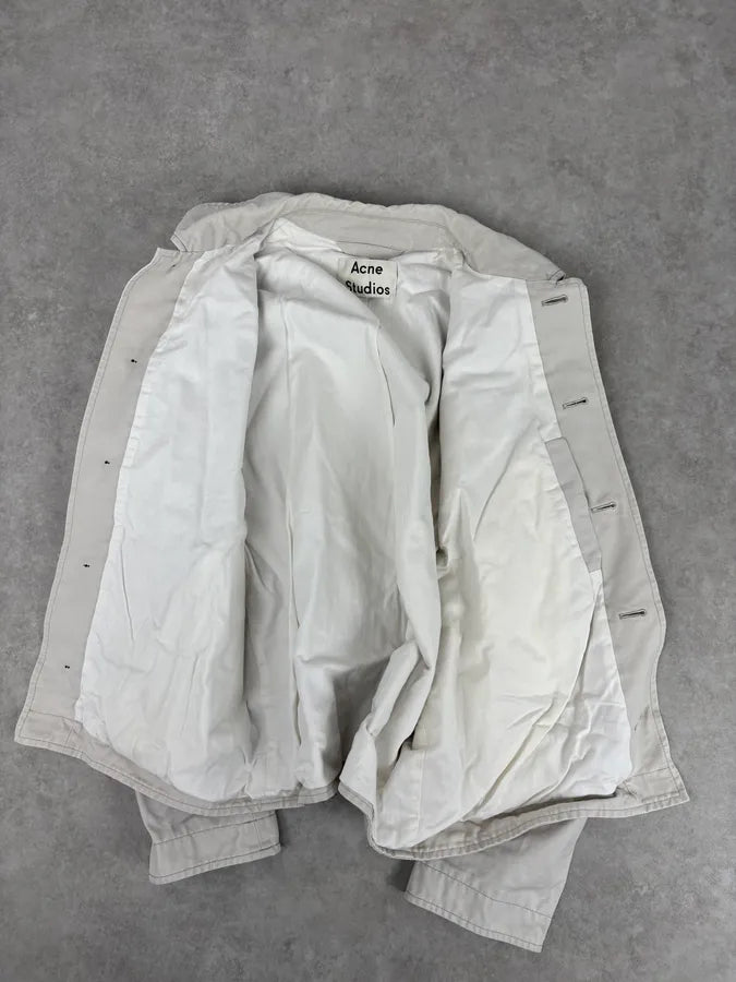 Acne Studios White Creamy Worker Buttoned Jacket CsMcdLb 7