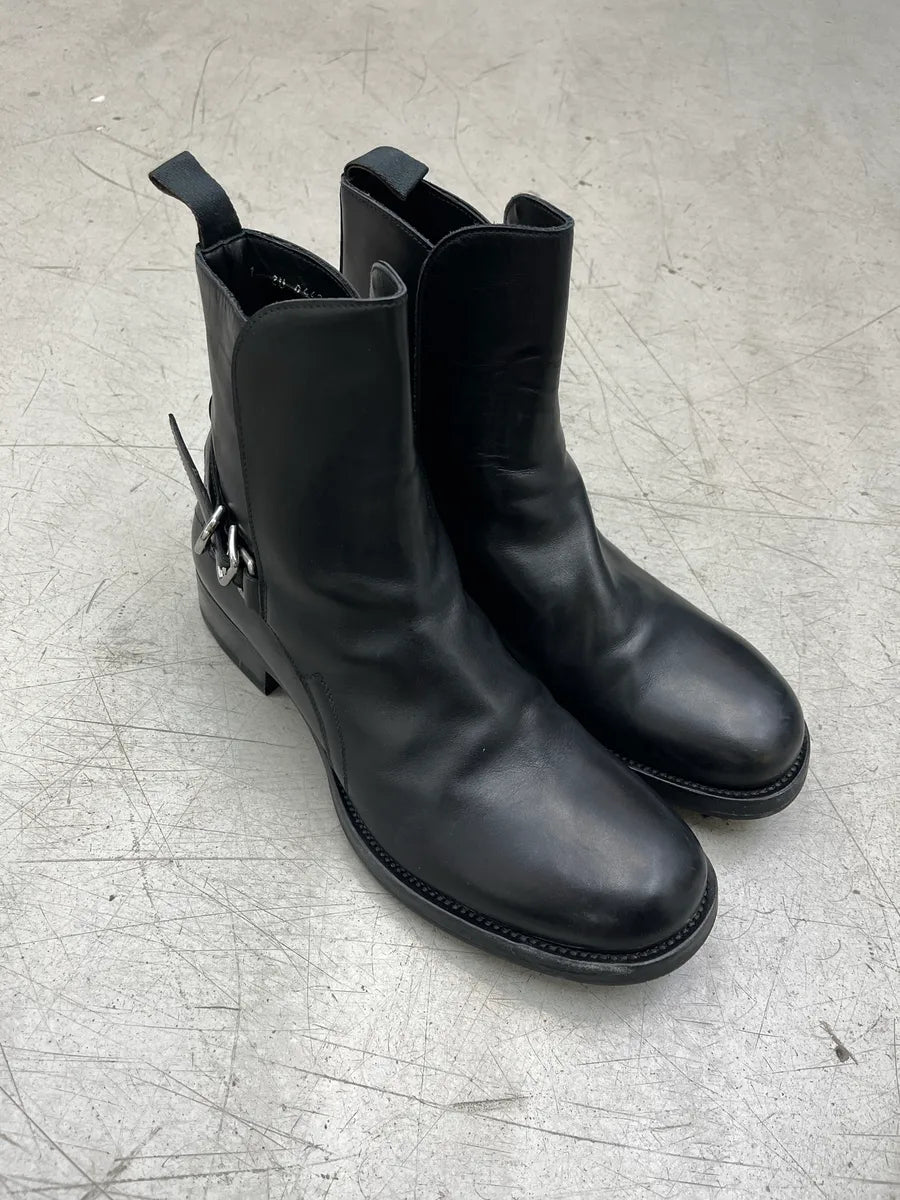 Prada Harness Strap Black Leather Boots aeaLbREN 3