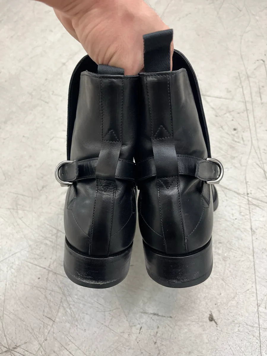 Prada Harness Strap Black Leather Boots aeaLbREN 5