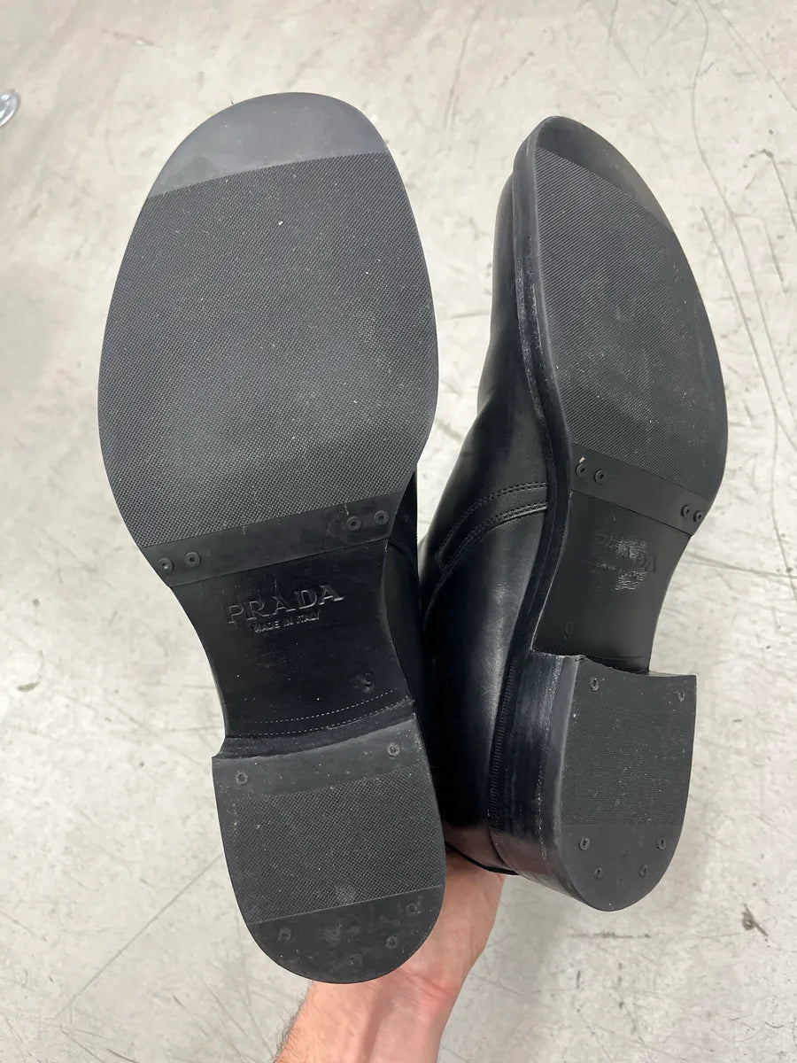 Prada Harness Strap Black Leather Boots aeaLbREN 6