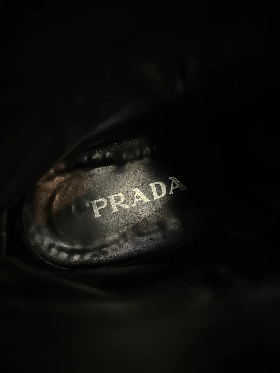 Prada Harness Strap Black Leather Boots aeaLbREN 8
