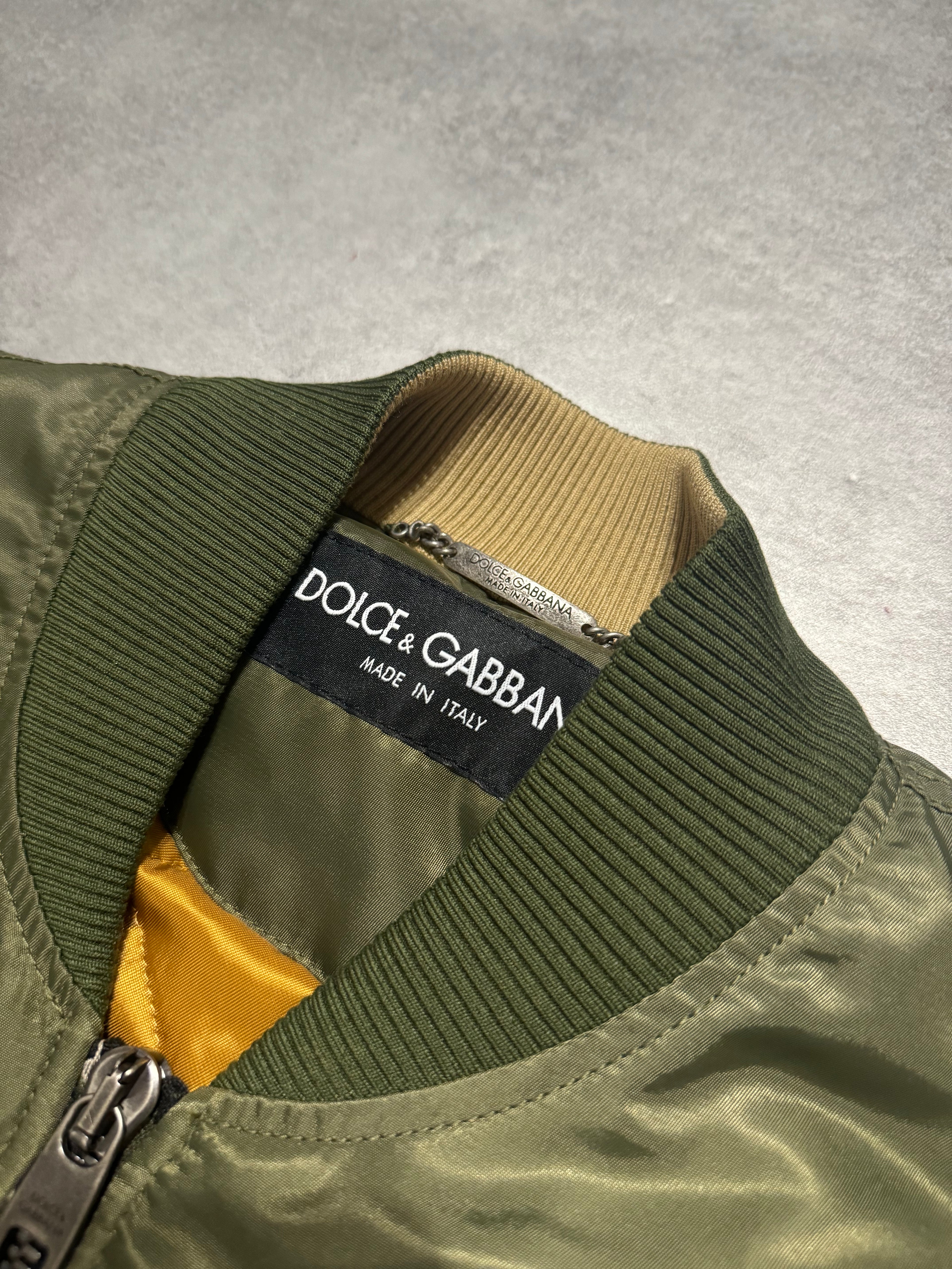 Dolce & Gabbana Olive Military Multi Zips Bomber Jacket (M/L) - 8
