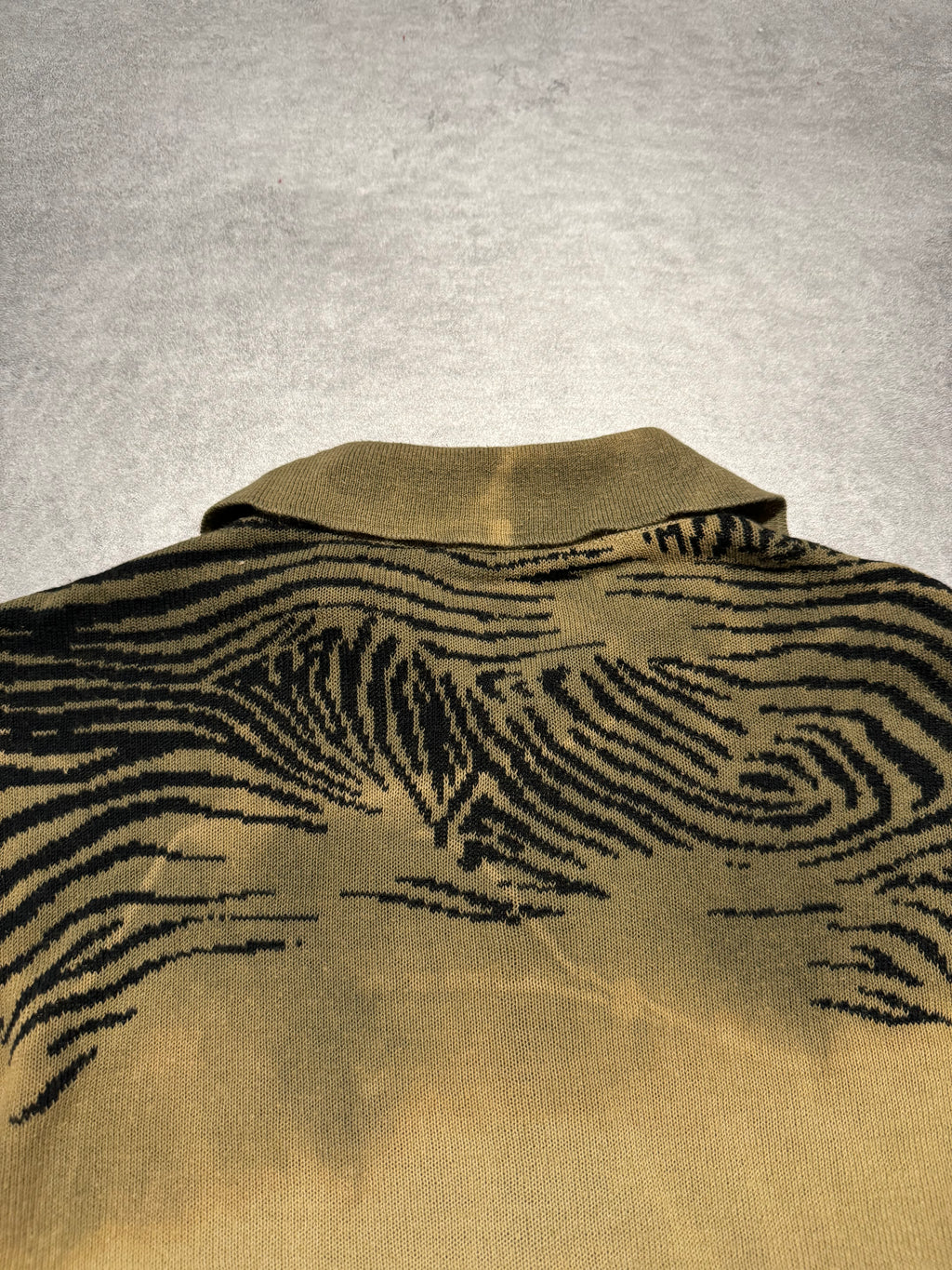 2000s Roberto Cavalli Zebra Desert Finger Print Polo Sweater (S) - 3