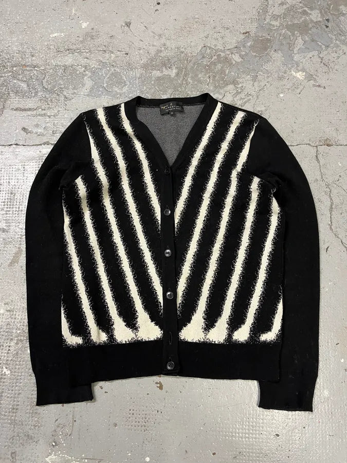 Agnes B Black & White Striped Contemporary Cardigan (M/L) ctWgpHw 0