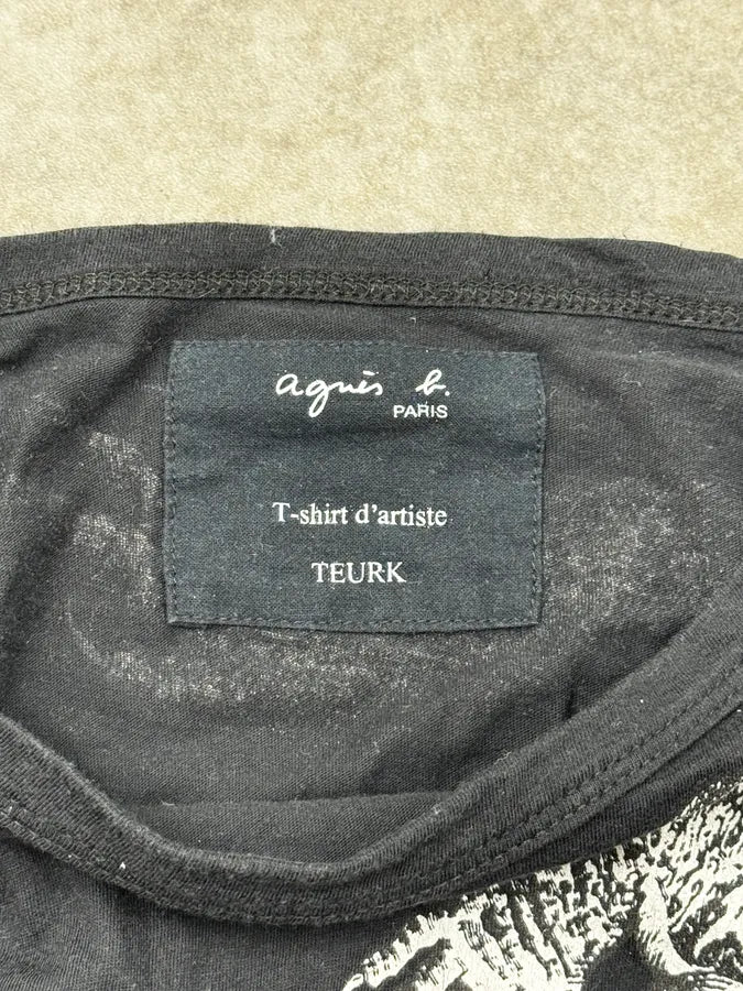 Agnès B Teurk Black Climbing Iguana Print Longsleeve T Shirt hkphHij 8