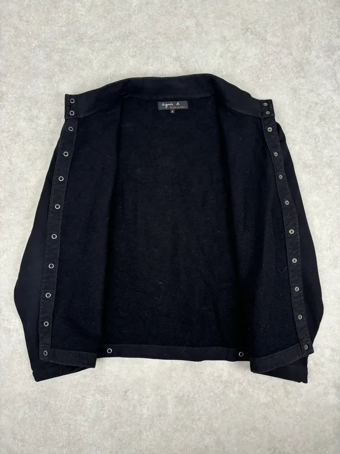 Agnes b Black Cotton Button-Front Cardigan RMbfPvT 6