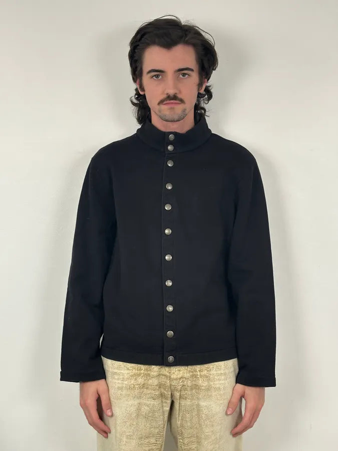 Agnes b Black Cotton Button-Front Cardigan RMbfPvT 1
