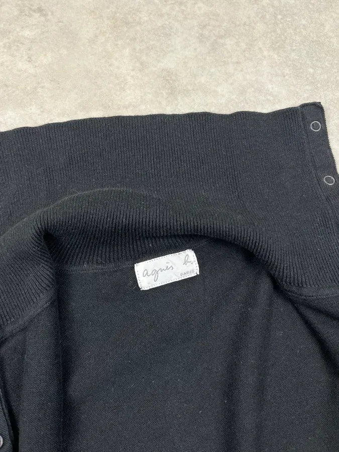 Agnès b Black Wool Button-Up Cardigan FLxuSVk 8