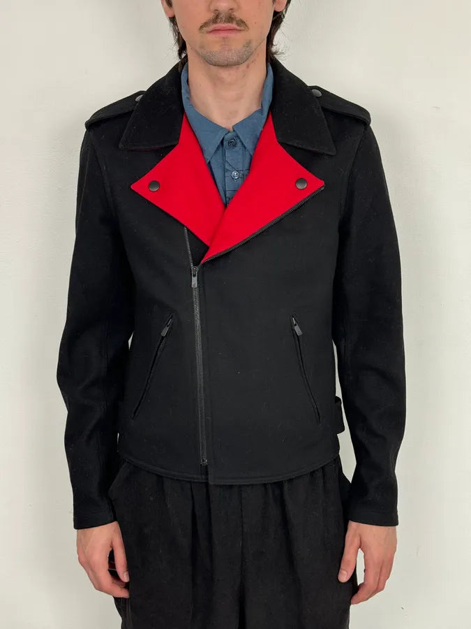 Agnes b Black Wool Contrast Collar Perfecto Jacket wfnQZsw 1