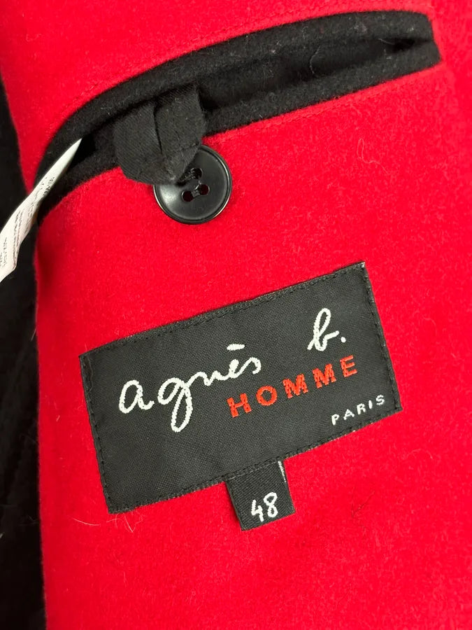 Agnes b Black Wool Contrast Collar Perfecto Jacket wfnQZsw 10