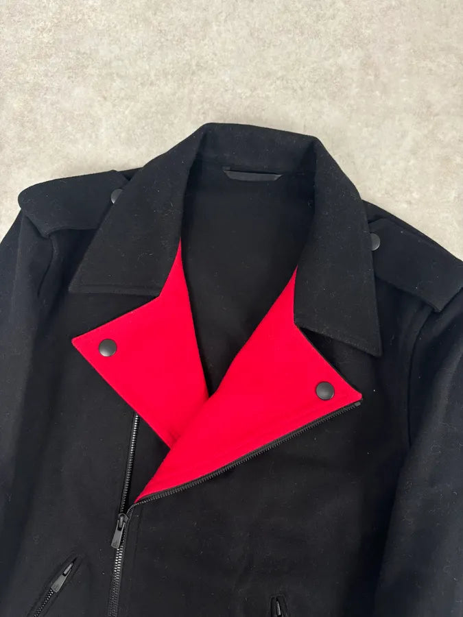 Agnes b Black Wool Contrast Collar Perfecto Jacket wfnQZsw 5