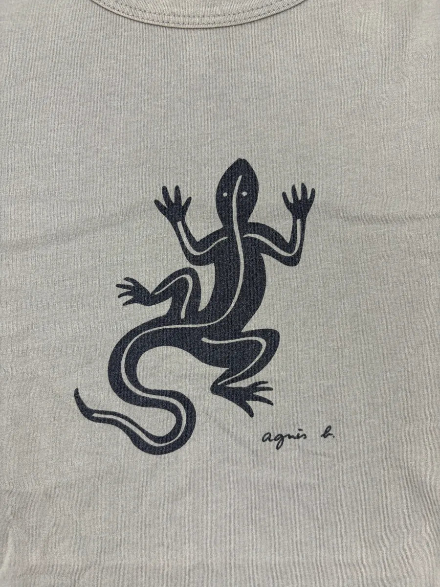 Agnes b Grey Gecko Lizard Graphic T-Shirt hyBjfSV 5