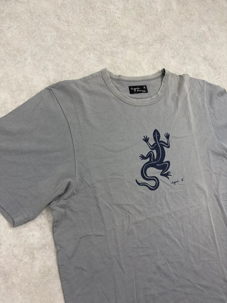 Agnes b Grey Gecko Lizard Graphic T-Shirt hyBjfSV 3