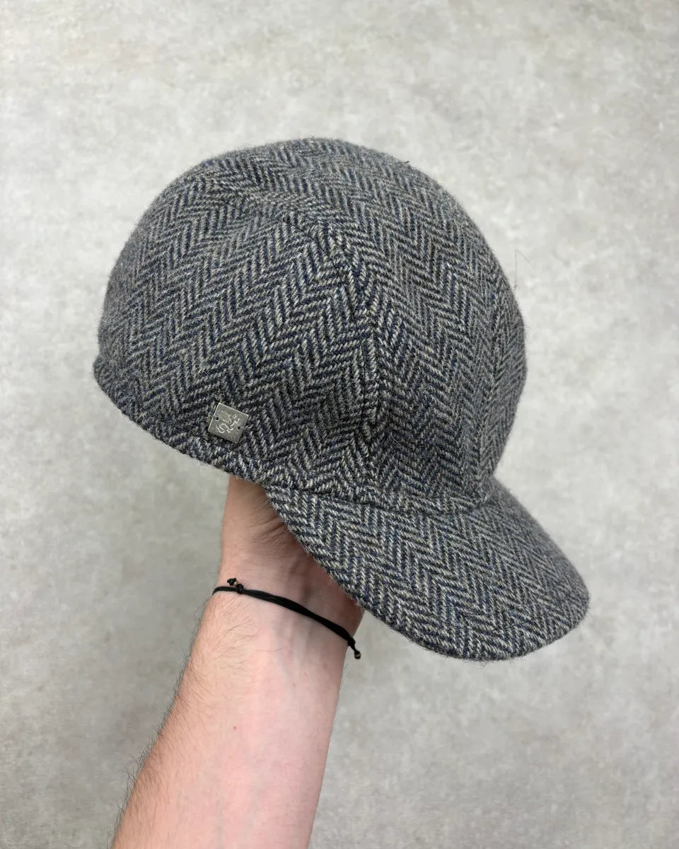 Agnes b Grey Wool Herringbone Hat AThBDaI 0