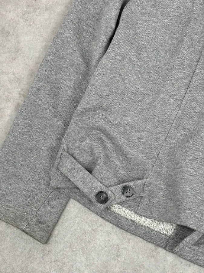 Agnes B Light Grey Cotton Double-Breasted Officer Cardigan pzGULfs 9