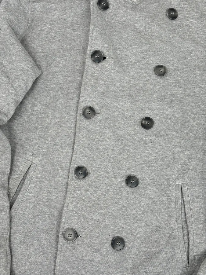 Agnes B Light Grey Cotton Double-Breasted Officer Cardigan pzGULfs 8