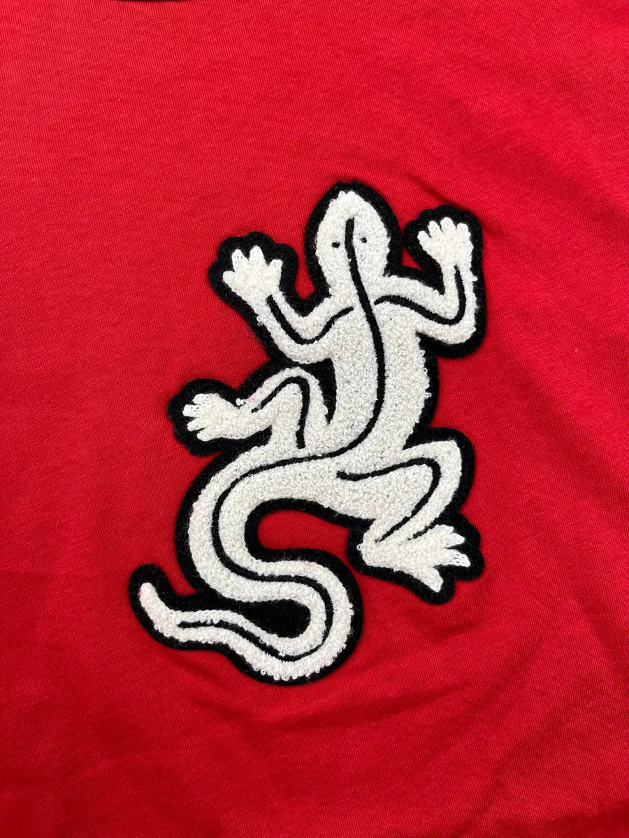 Agnes b Red Embroidered Lizard T-Shirt ezcHYMz 6