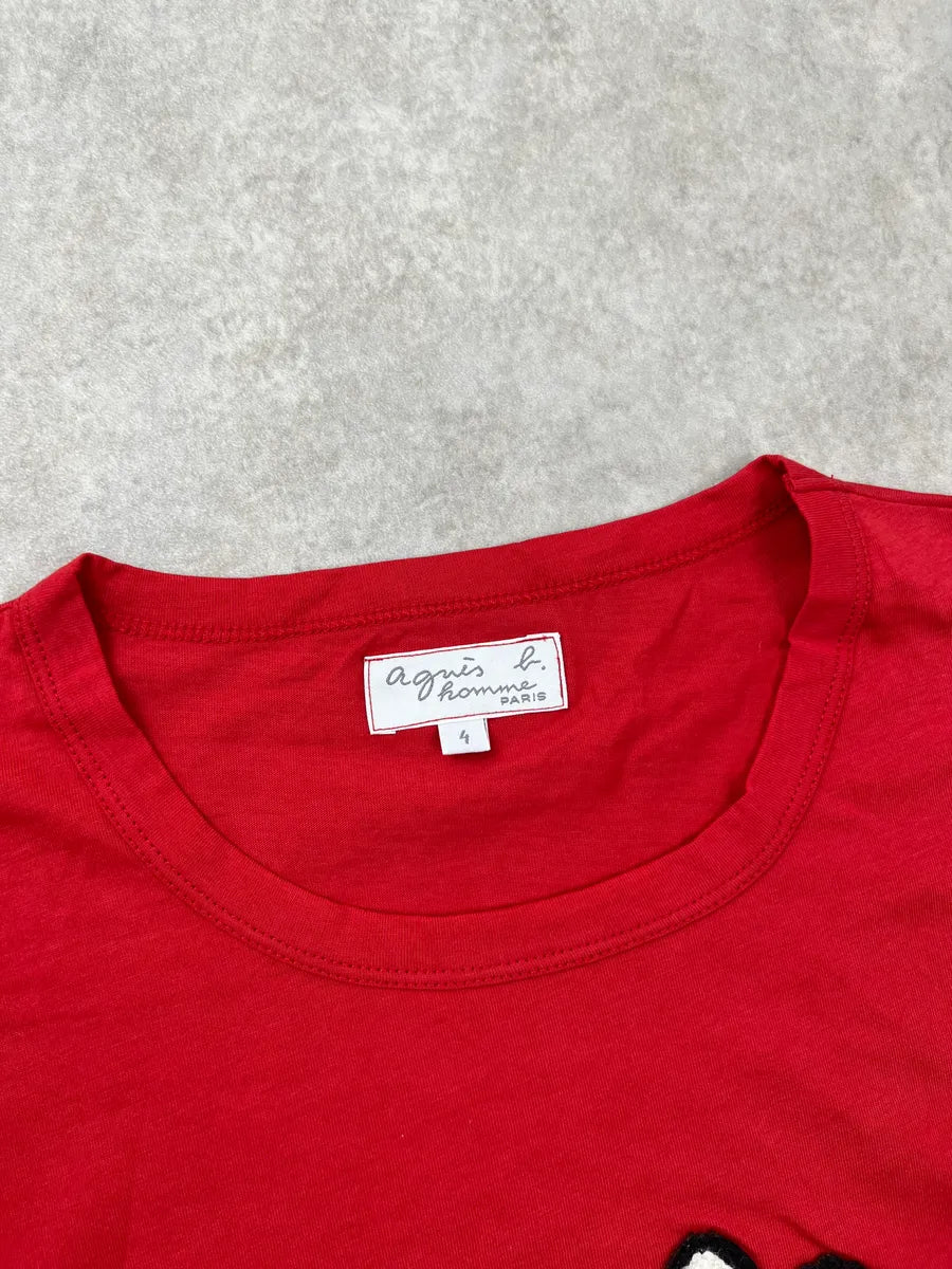 Agnes b Red Embroidered Lizard T-Shirt ezcHYMz 7