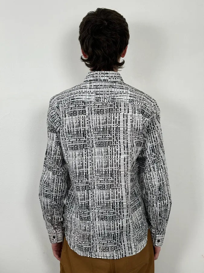 Agnès B Trompe L’oeil Script Abstract Black & White Shirt yYRZRdD 2